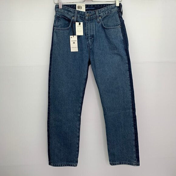 Levis Made & Crafted Jeans Size 26 Two Tone Color Blocked Mid Rise Crop NWT - Picture 2 of 12